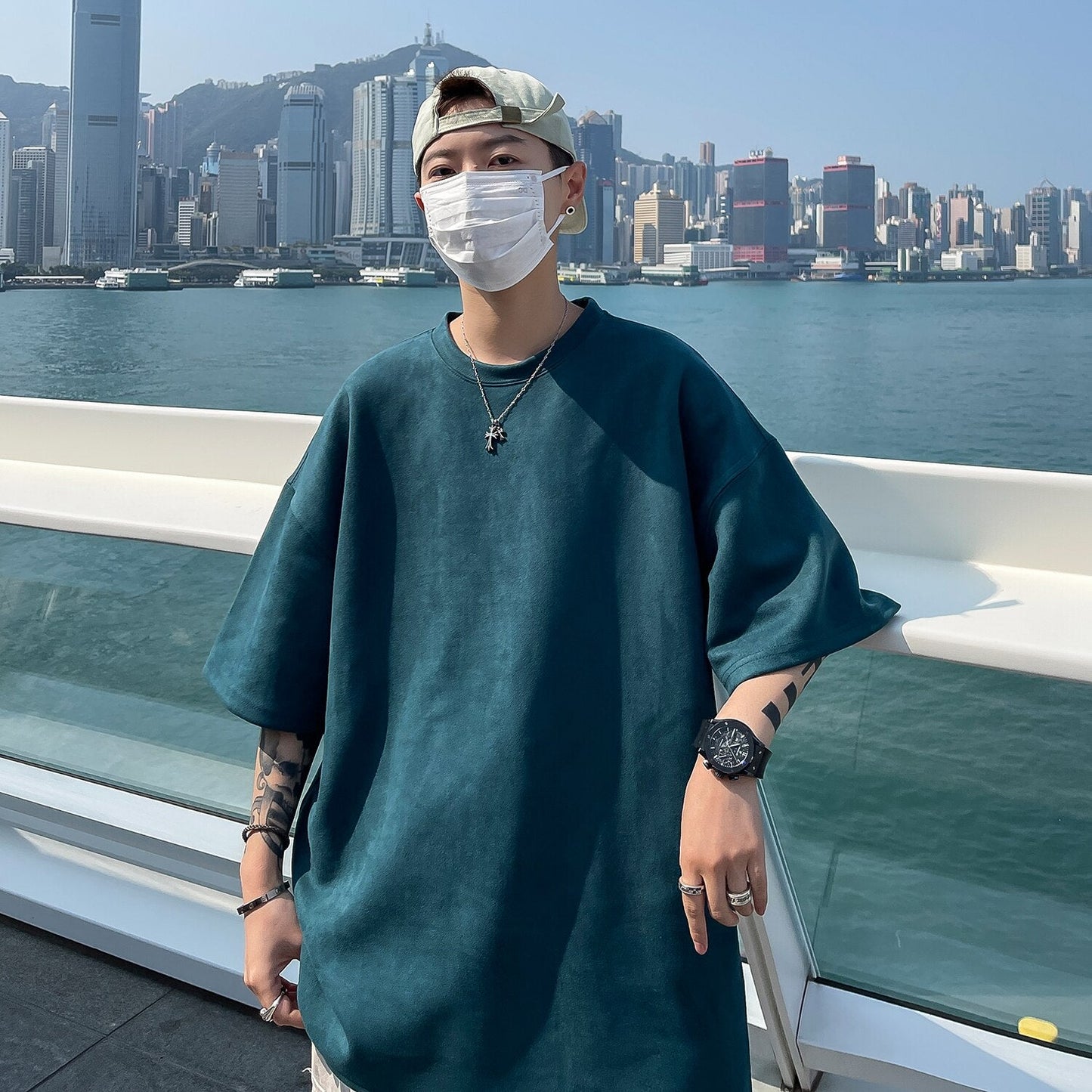 New Design Men's T Shirt Summer Fashion Loose Basic Solid O-Neck T Shirts Women Casual Short Sleeve Hip Hop Top Tees Streetwears