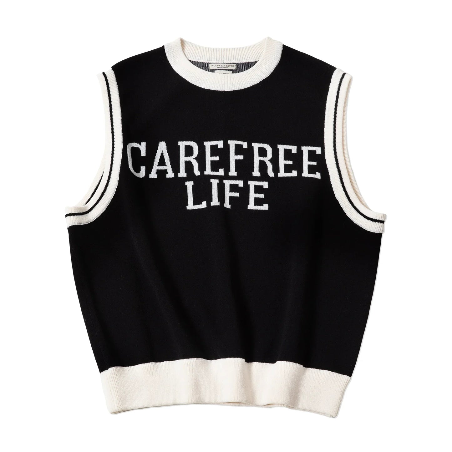 saferido Preppy Knitted Vest for Male Ivy Style Clothing Casual City Boy Letter Sweater Vest Sleeveless Tops Spring New