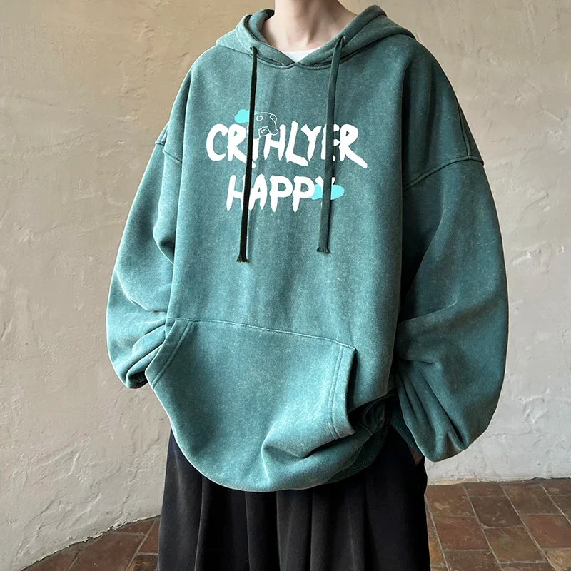 saferido Retro Washed Hoodie Spring New Multiple Colors Hoodies Men's Hooded Casual Street Wear Men's Loose Hooded Pullover