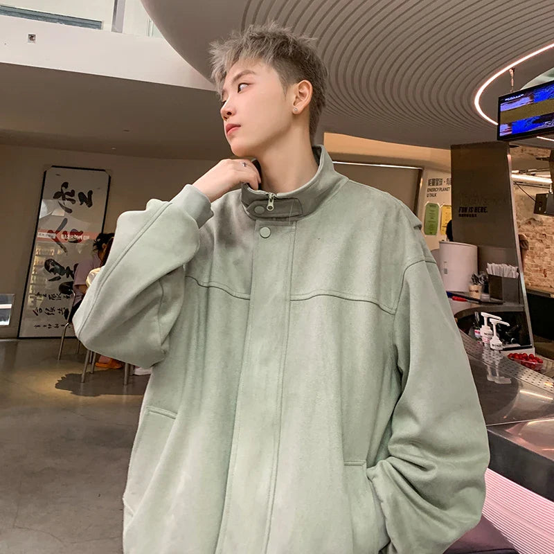 saferido Suede jacket men's spring and autumn new design sense top American trendy brand loose casual jacket military jackets