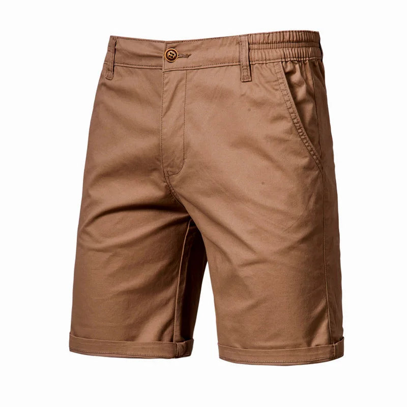 Men Shorts Summer Cotton Middle Waist Male Casual Business Men Shorts Printed Beach Stretch Chino Classic Fit Short Homme