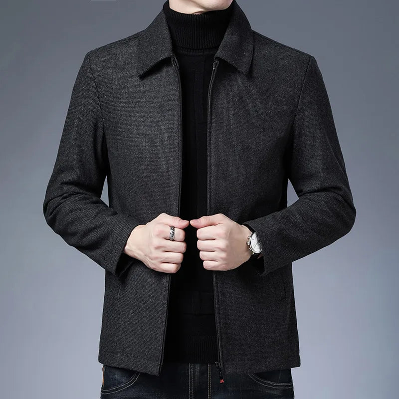 Coat Stuff Mens Jackets New Brand Casual Lapel Autumn Winter Men Clothing Fashion Solid High Quality Classic Daddy Clothes
