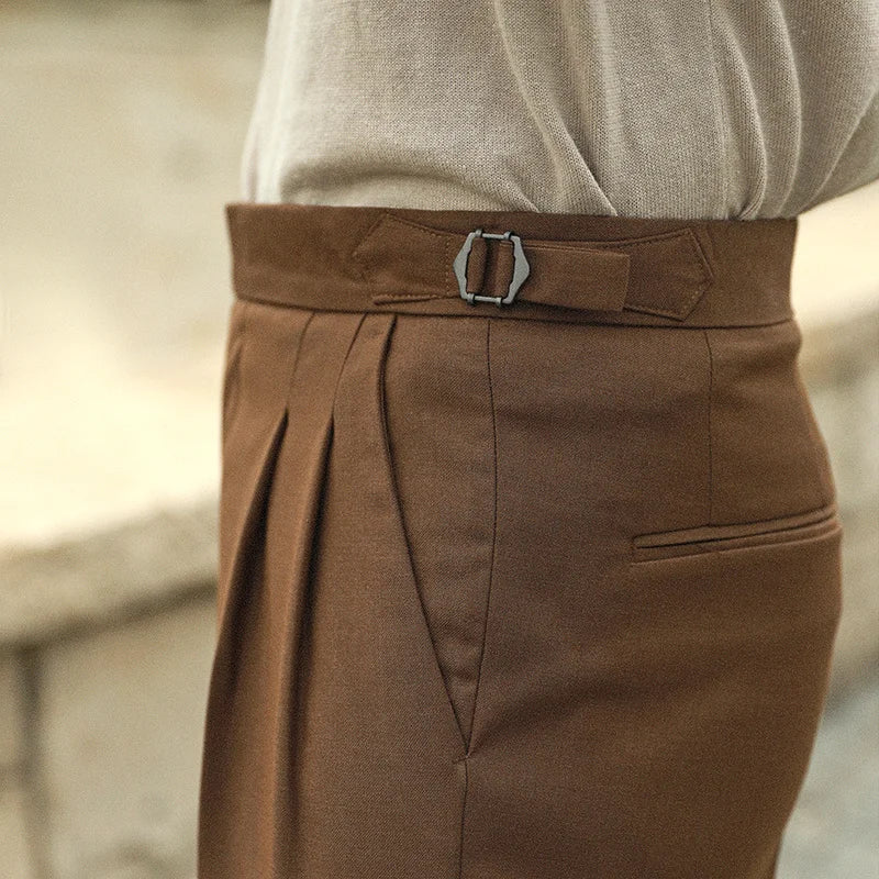 saferido Fashion Solid Color Spring Summer Simple Pant Men Social Trousers Pantalones Hombre Casual Elastic Waist Pant Men Versatile Pant
