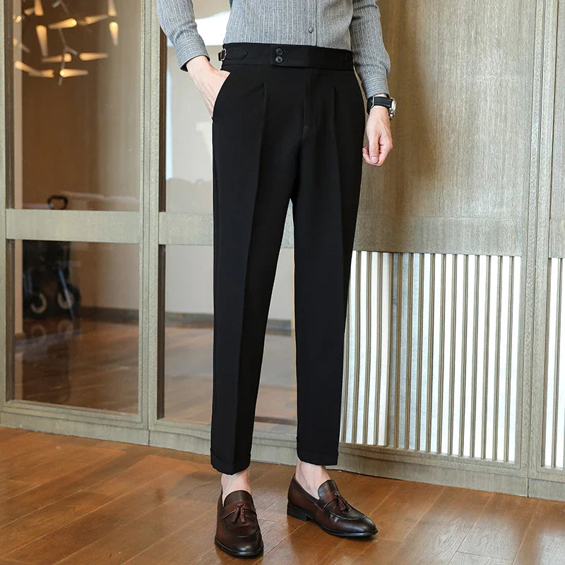 saferido Men's Spring High Quality Business Suit Trousers /Male Slim Fit Solid Color Leisure Dress Suit Pants Homme 29-38