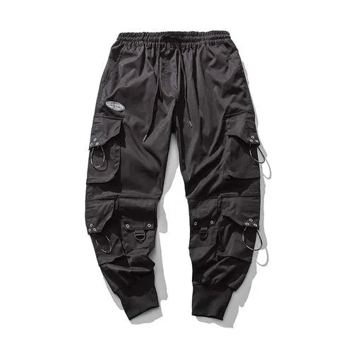 saferido Black Cargo Pants Men Joggers Hip Hop Techwear Pants Hippie Cargo Trousers for Men Streetwear Plus Size Pockets Oversize