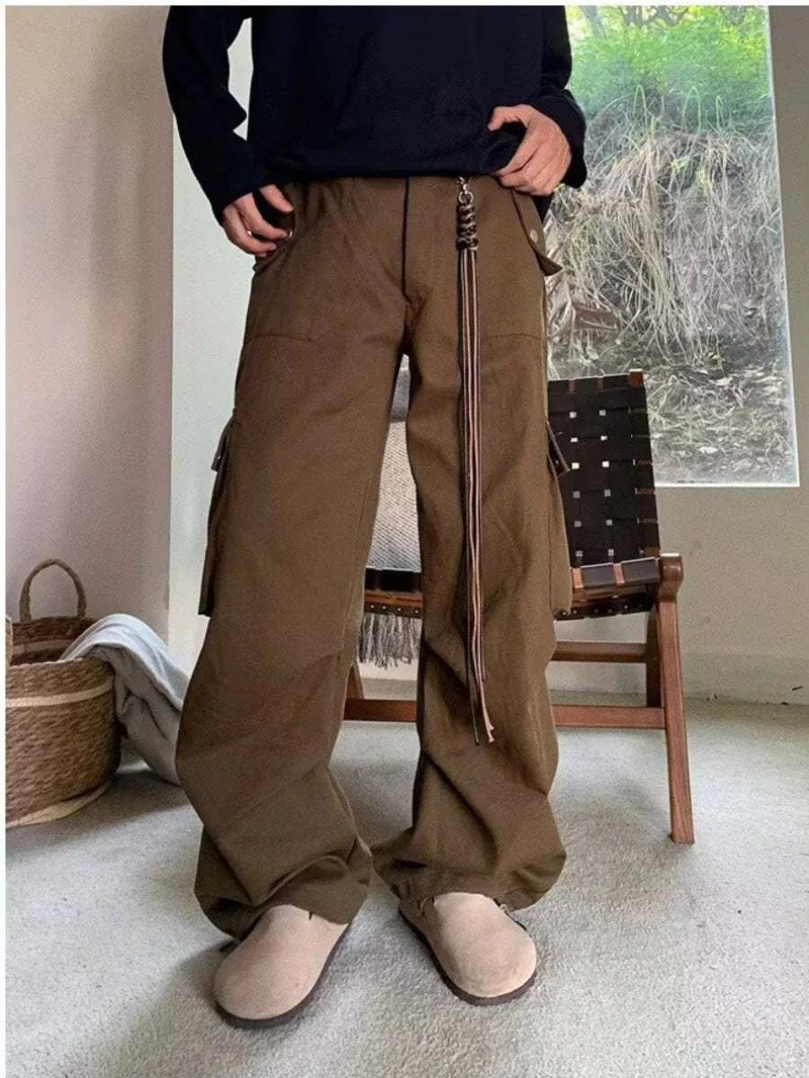 saferido Wide Cargo Pants Men Baggy Oversize Cargo Trousers Male Oversize Loose Casual Streetwear Hip Hop Pocket Spring