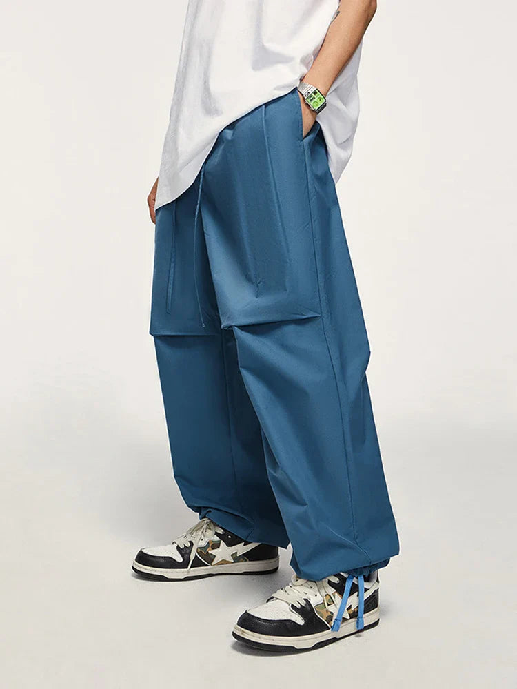 saferido Parachute Waterproof Pants Man Blue Oversize Sweatpants Men's Sports Trousers Male Casual Japanese Streetwear Hip Hop