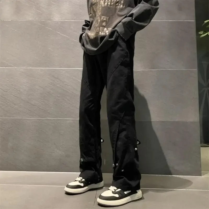 saferido Men's Casual Pants Pocket Trousers Male Straight Aesthetic Baggy Sale Free Shipping Classic Summer Y2k Fashion Korean Style Long