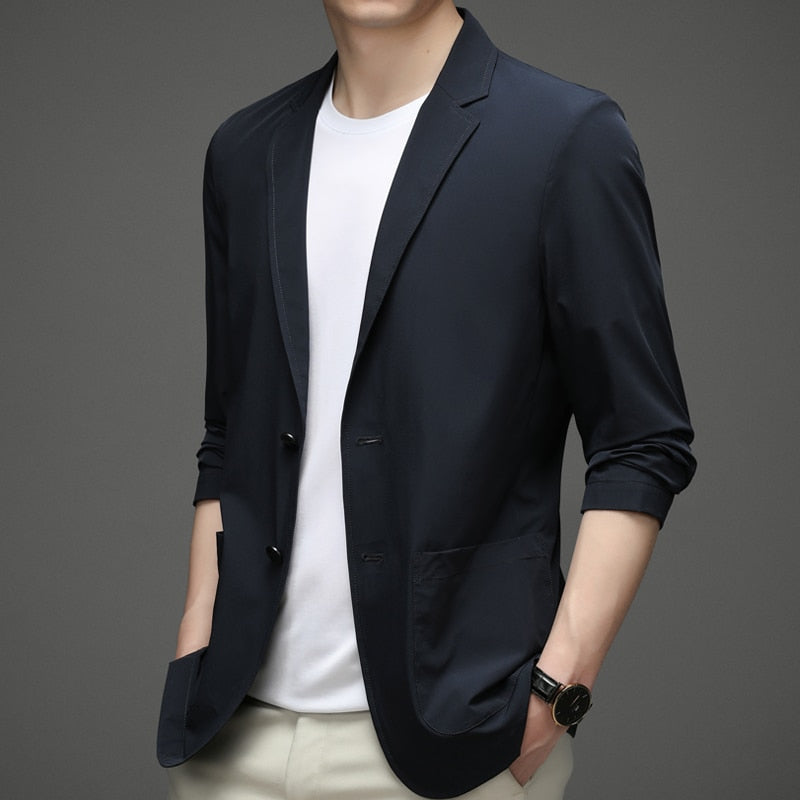 Summer Sun Protection Suit Men's Ice Silk Lightweight Spring and Autumn Small Suit Large Size Single Western Coat