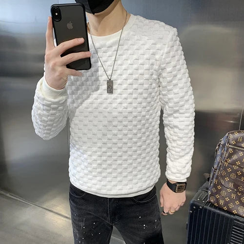saferido Male Spring Autumn Round Collar Loose Long sleeve Hoodies /Male Slim Fit High-Grade Sweatshirts Basis Tops Streetwear S-3XL