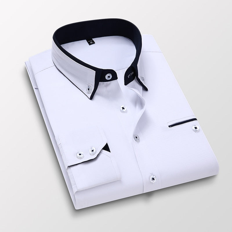 8XL 7XL Hot! Men's Summer Casual Cotton Long-Sleeved Shirts/Male Slim Fit Spring Lapel Business Dress Shirt Tops Brand Clothing