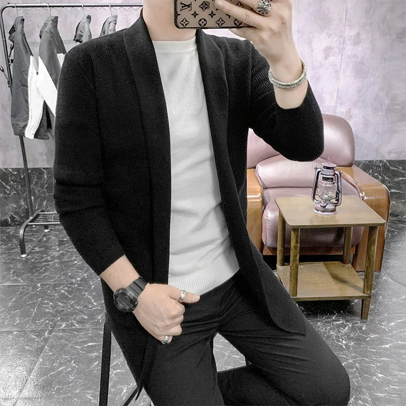 saferido British Style Men's Sweaters New Autumn Casual Solid Knitted Coat Male Cardigan Designer Homme Sweater Slim Fitted Warm Clothing