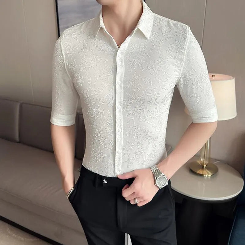 saferido Clothing Men's Summer High Quality Short Sleeve Shirts/Male British Business Shirt Camisa Plus size S-4XL