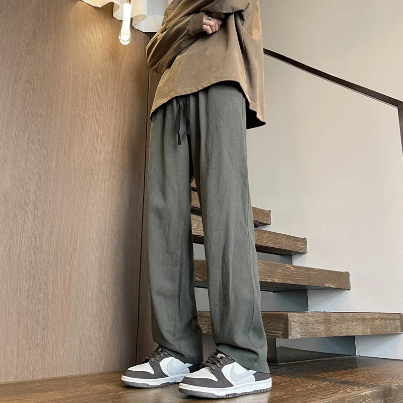 saferido Tracksuit Black Korean Fashion Joggers Pants Y2k Baggy Tactical Cargo Pants Khaki Harajuku Casual Stacked Sweat Pants