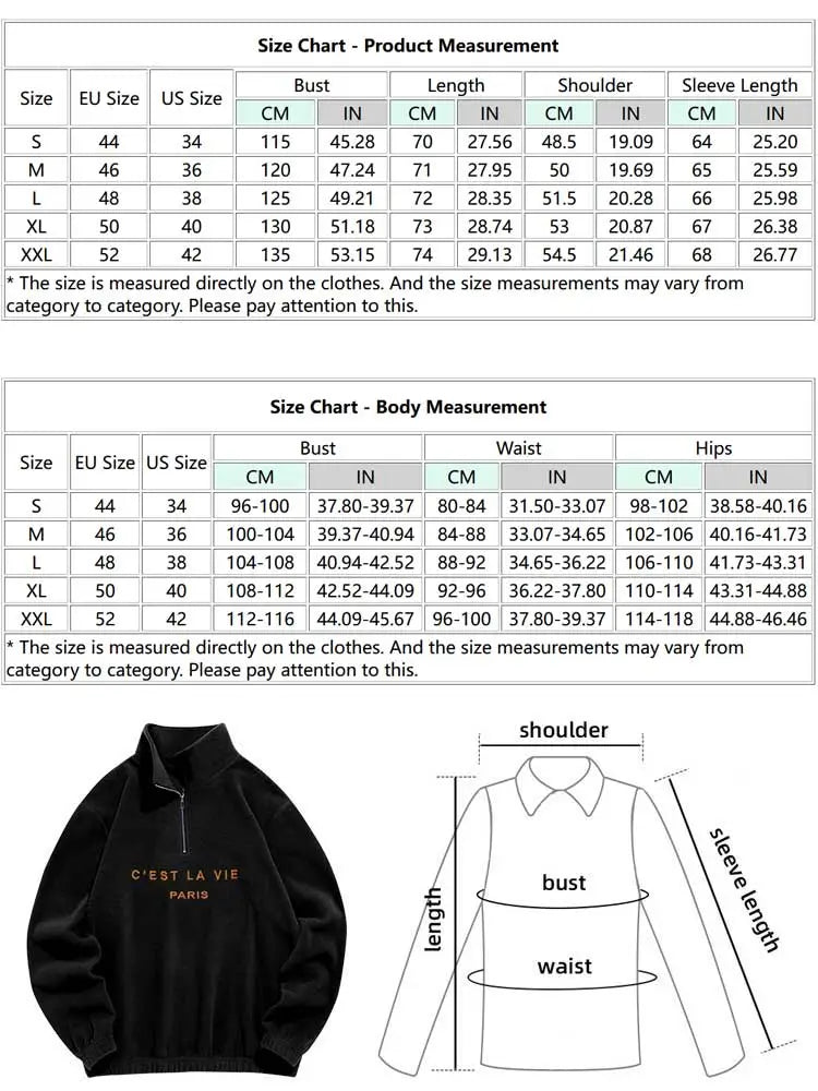 Hoodie for Men Fuzzy Polar Fleece Sweatshirt Letter Embroidered Turtleneck Streetwear Pullover Winter Unisex Zipper Sweats