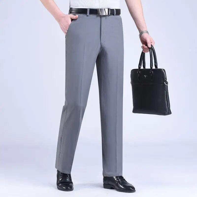 saferido Men's Clothing New Loose Solid Color Office Business Casual Formal Man Spring Summer Thin Pockets Comfortable Zipper Pants