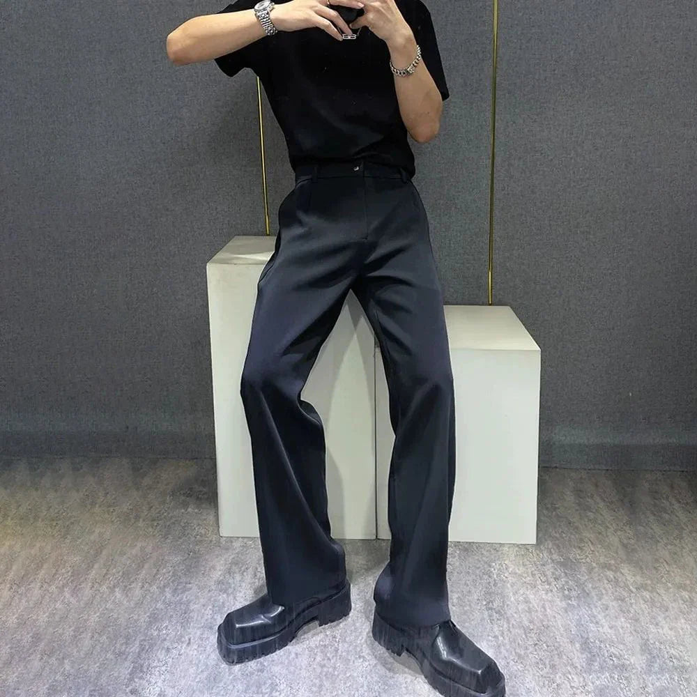 saferido Mens Trousers Simple Business Light Casual Pants Autumn British Style All-Match Comfortable Straight Pants Men'S Clothing 2024