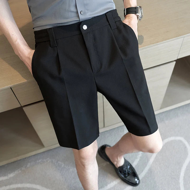 saferido British Style Summer Thin Shorts New Men's Naples Business Casual Short Pants Fashion Slim Fit Formal Suits Shorts Homme 28-36