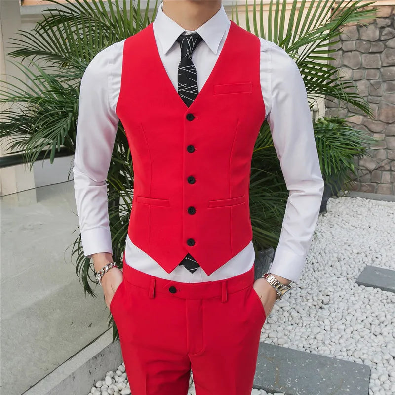 saferido Men spring high quality Business suit Vest/Male slim fit fashion office dress Blazers Vest 4XL-M