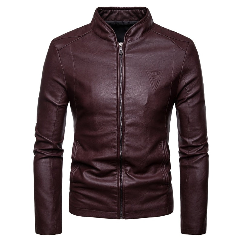 Faux Leather Men's Jacket: Slim Fit and Perfect for Spring and Autumn,Motorcycle Clothes,Affordable, High Quality, Match