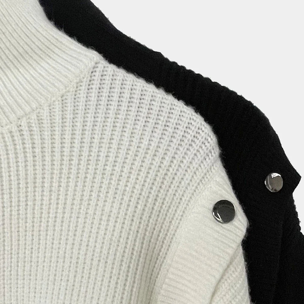 saferido Mens Autumn Winter Y2k High Collar Korean Style Solid Color Knitted Sweater Fashion Elegant Casual Simple Knitted Sweater Unisex