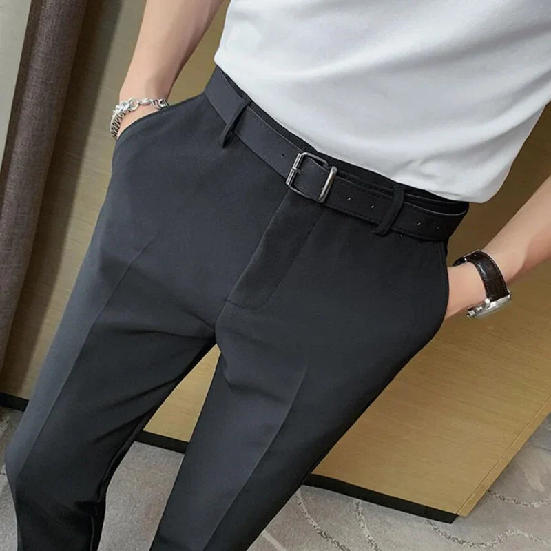 saferido Men Suit Pants Spring Pure Color Business Casual Formal Pants Slim High Quality Men's Fashion Classic Men's Suit Trousers