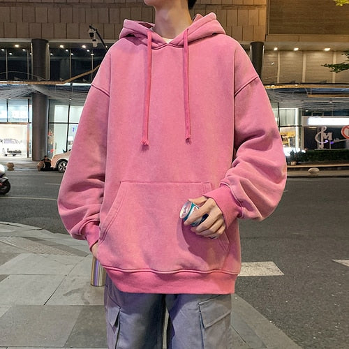 Legible Spring Autumn Casual Hoodies Men Solid Hooded Hoodies Male Loose Sweatshirts Pullovers Man