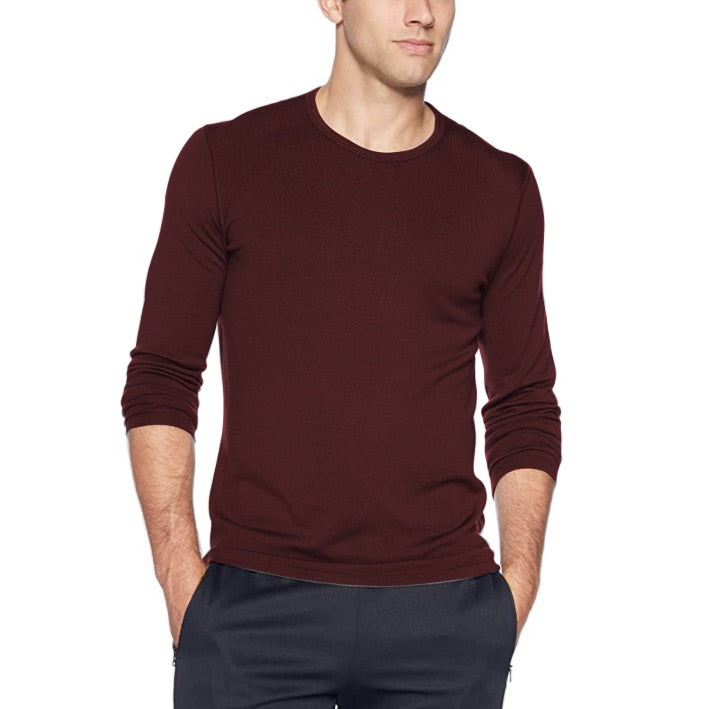 Men's 100% Merino Wool Thermal long sleeve T Shirt Base Laye Merino Wool Shirt 250g Wicking Breathable Anti-Odor