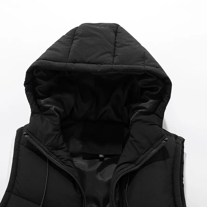 Winter Hooded Vests Men Warm Homme Vests Fashion Casual Waistcoat Sleeveless Jackets For Men Thicken Parkas 6XL
