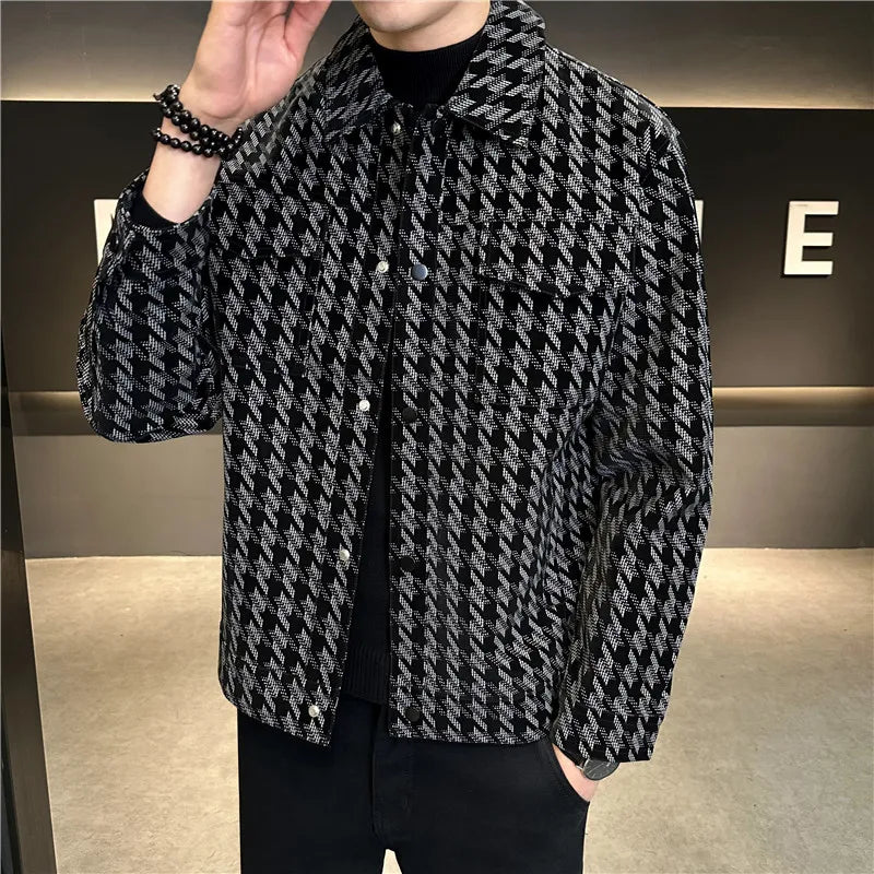 saferido Men Spring High Quality Striped Jackets/Male Slim Fit Lapel Casual Jackets Clothing Casual Streetwear Top 3XL-M
