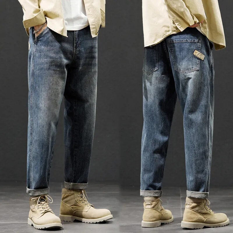 Jeans For Men Baggy Pants Loose Fit Harem Pants Vintage Clothes Men Fashion Pockets Patchwork Large Trousers Oversized 42