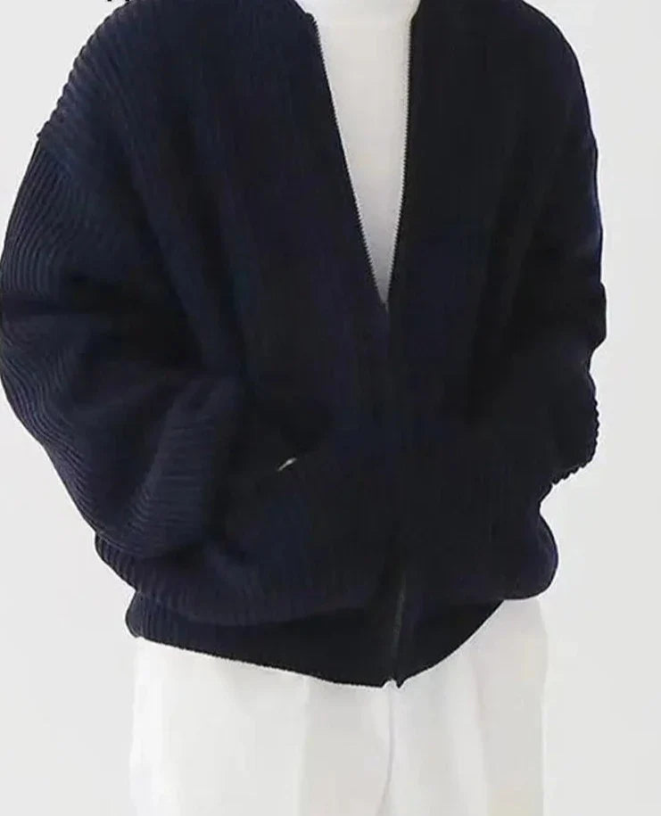 Autumn Knitted Long Sleeve Sweater Men Fashion Cardign Knitwear Slim Fit Men's Clothing New Pocket Warm Zipper Tops Male