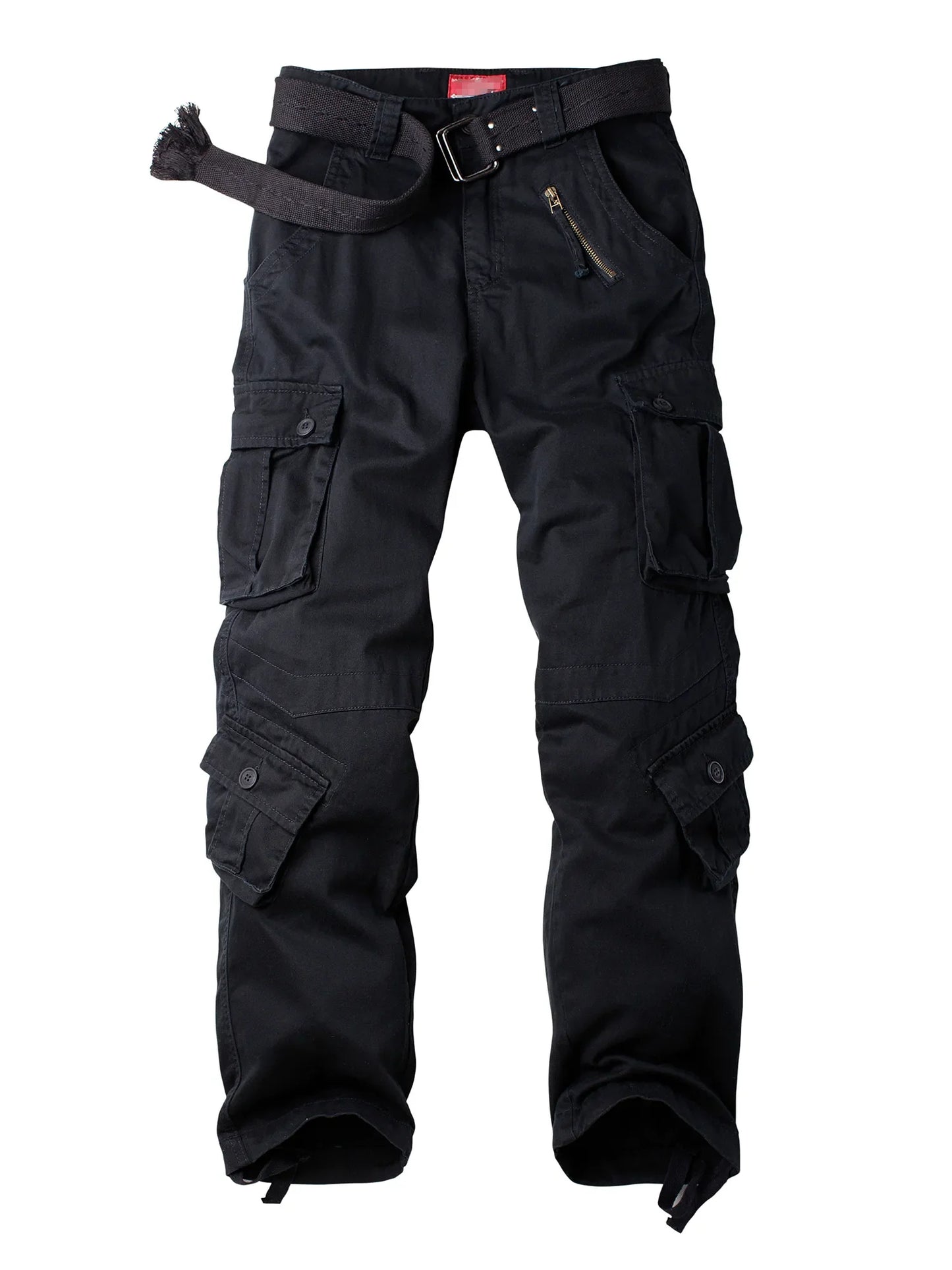 Men's Casual Cargo Pants Military Army Camo Pants Combat Work Pants with 8 Pockets(No Belt)