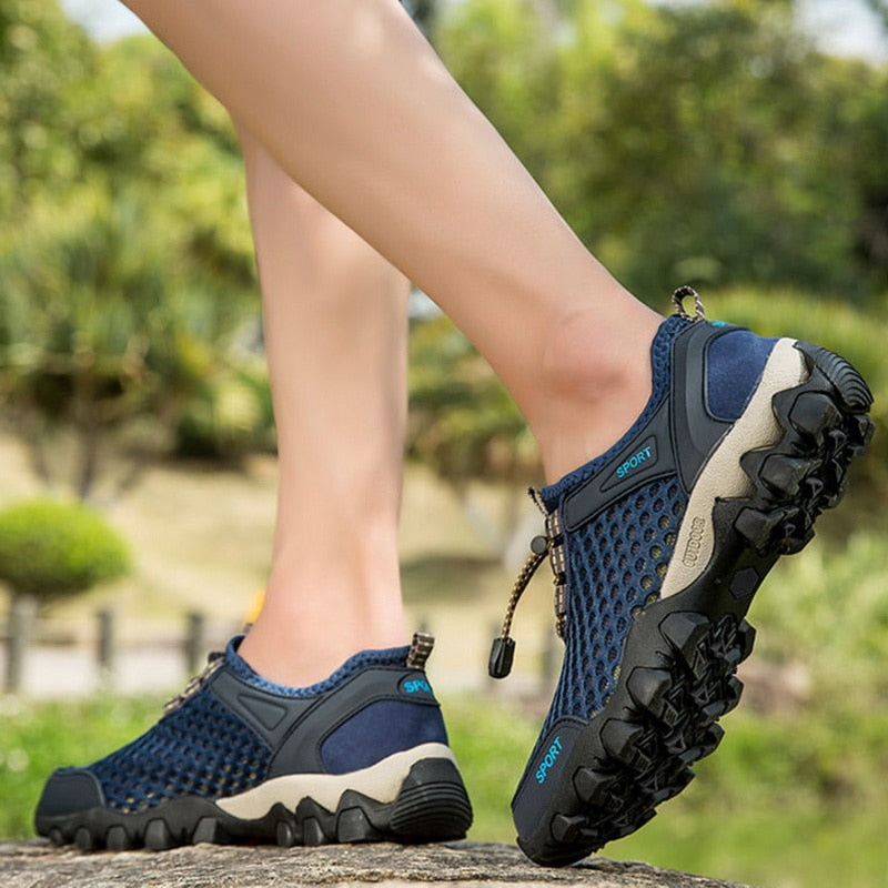 saferido Men Casual Tennis Sneakers Summer Fashion Breathable Mesh Shoes Mens Non-Slip Hiking Shoes Sneaker for Men Climbing Trekking