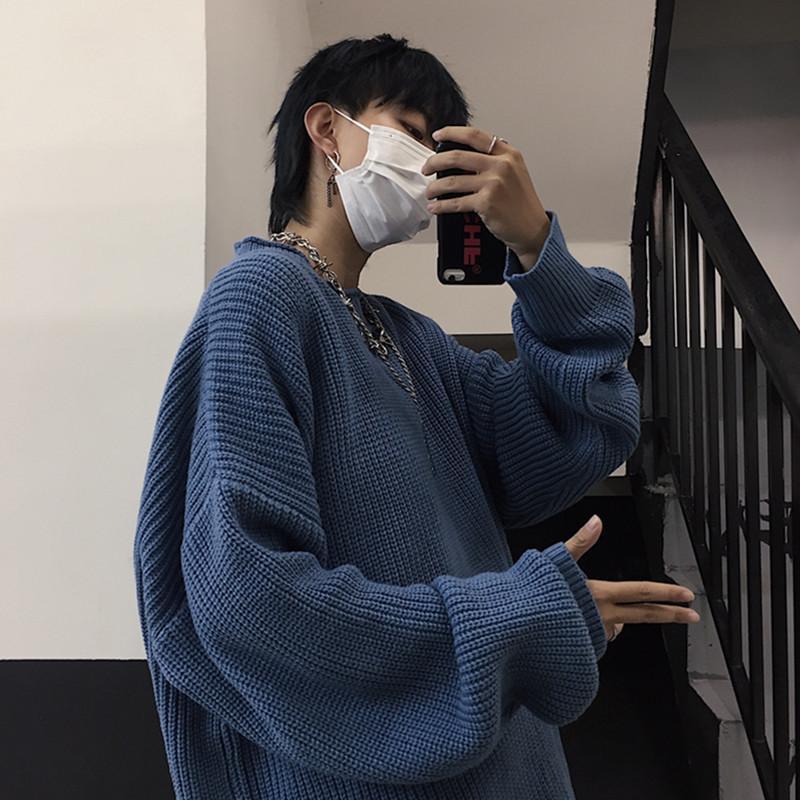 Autumn New Men's Lop-up Hollow Sweater Unisex Solid Color Wool Sweaters Winter Fashion Knitted Pullovers Male Brand Clothes