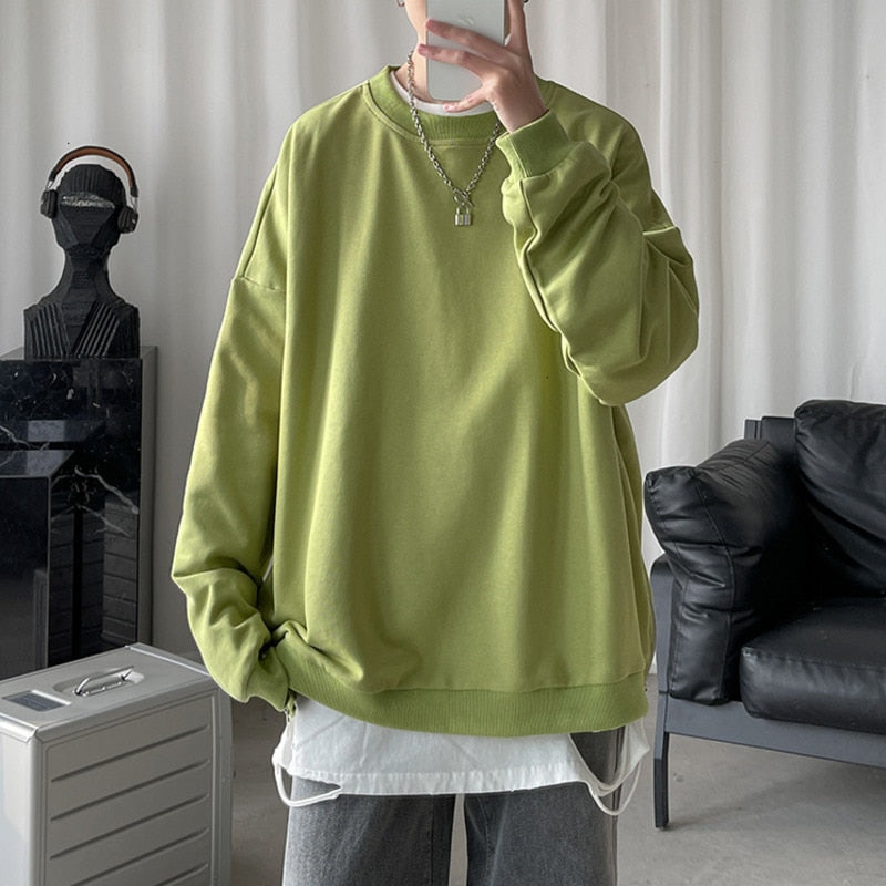 Men Harajuku Hoodies Sweatshirts Oversized Men Streetwear Black Thick Hoodie Male Hiphop Winter Basic Hoodies