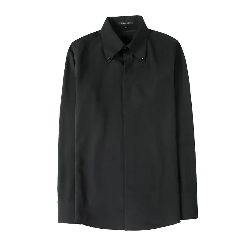 saferido Top Quality Men Spring High Quality Business Office Dress Long-Sleeved Shirts/Male Slim Fit Solid Color Lapel Shirt S-3XL