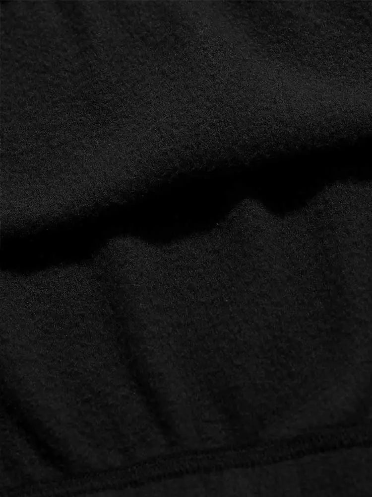 Hoodie for Men Fuzzy Polar Fleece Sweatshirt Letter Embroidered Turtleneck Streetwear Pullover Winter Unisex Zipper Sweats