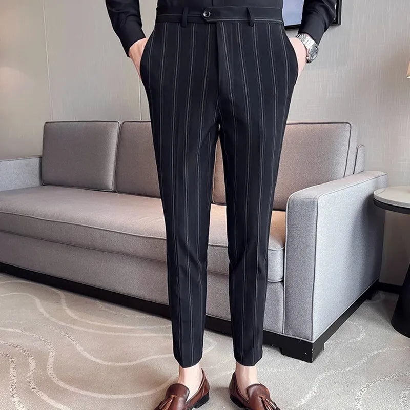 saferido Men Spring High Quality Business Suit Pants/Male Slim Fit Fashion Casual Formal Mens Dress Pants Men High Waist Solid Trousers