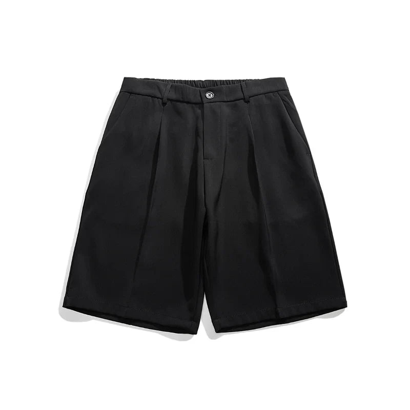 saferido Korean Men's Suit Shorts Summer New Loose Straight Ice Silk Shorts Fashion Large Casual Capris Black Grey Sports Pants 5XL