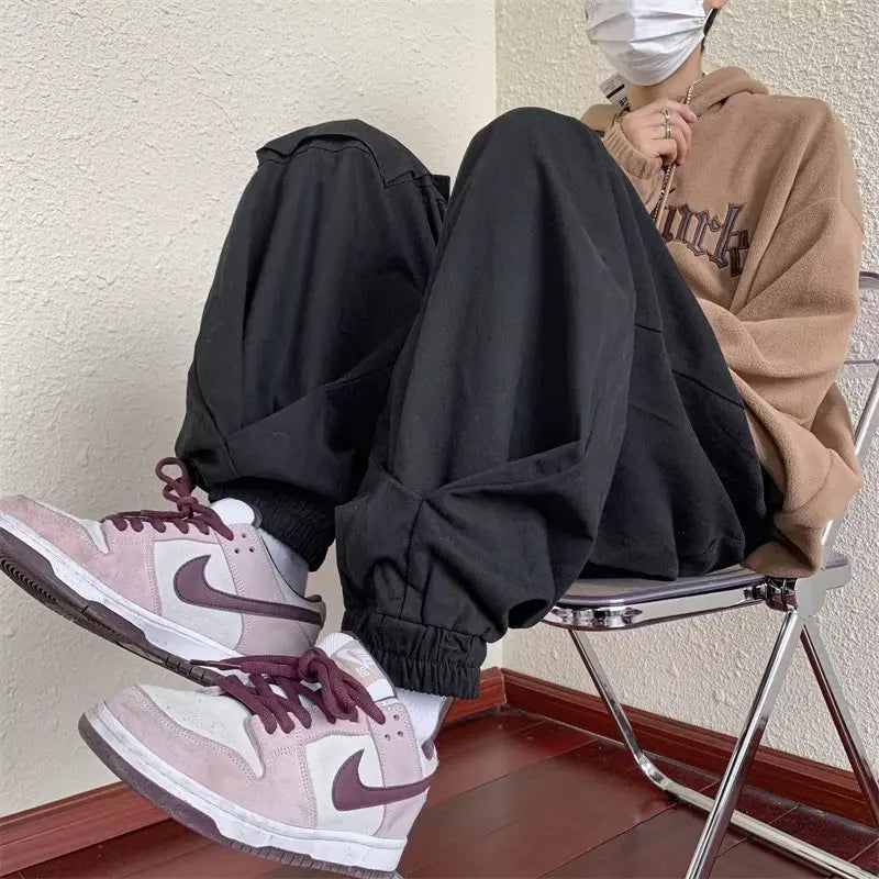 saferido Joggers Cargo Pants for Men Casual Hip Hop Hit Color Pocket Male Trousers Sweatpants Streetwear Harajuku Pants