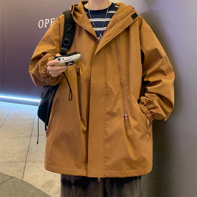 saferido Original Clothing Men's Korean Style Clothes for Men Loose Fitting Hoodie Men's Coats Models 2024 Popular Outerwear Jackets