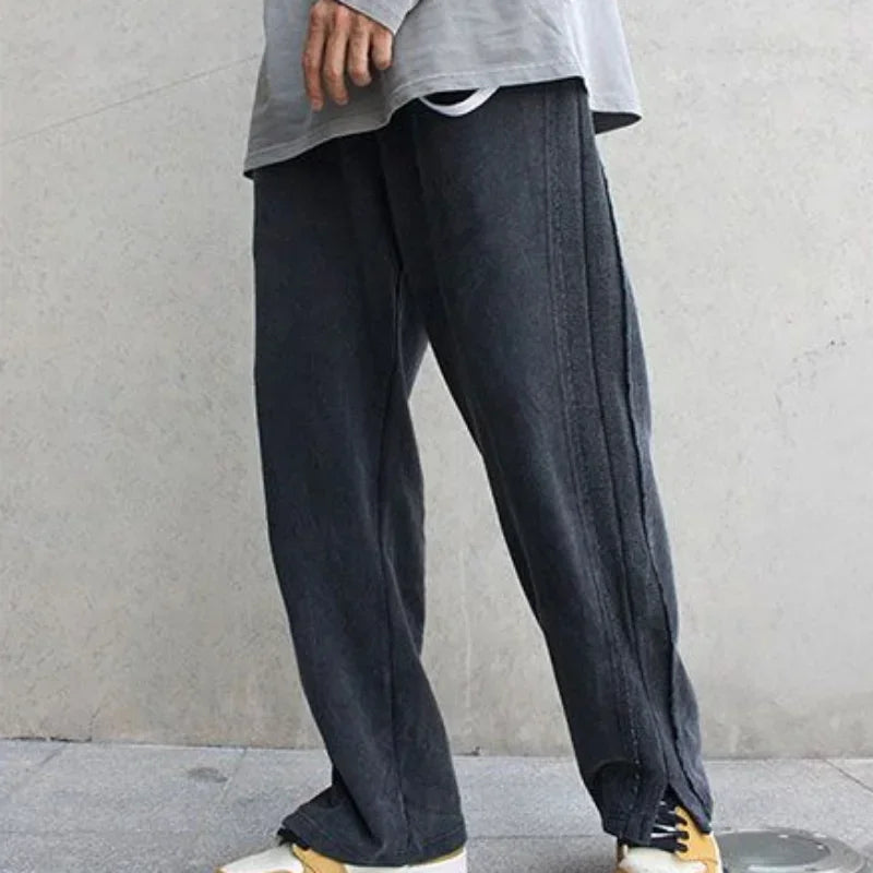 saferido Men's Casual Pants Wide Korean Style Y2k Free Shipping Baggy Harajuku Streetwear Cotton Trousers Male Sale Classic Fashion Long