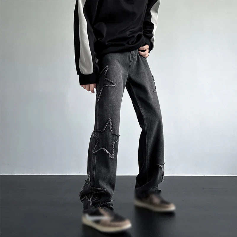 saferido Vintage Men's Trendy Jeans American Premium Simple Casual Pants Fashion Street Male Straight Pants Fashionable Peplum Clothing