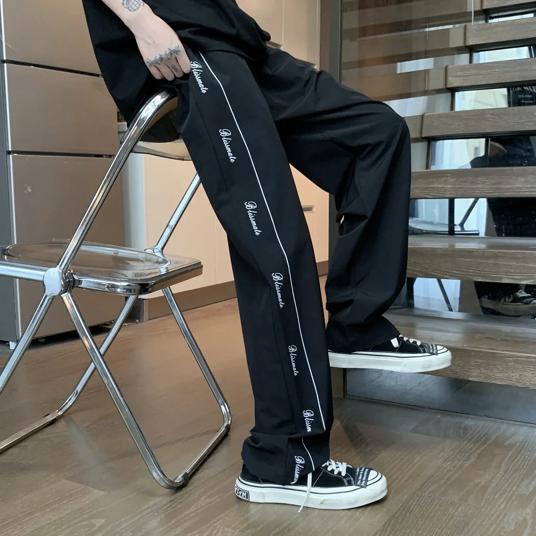 saferido Long Loose Male Trousers Cooling Baggy Men's Casual Pants Cool Ice Silk Fashion 2024 Low Price Stylish Sale Harajuku Cheap Y2k