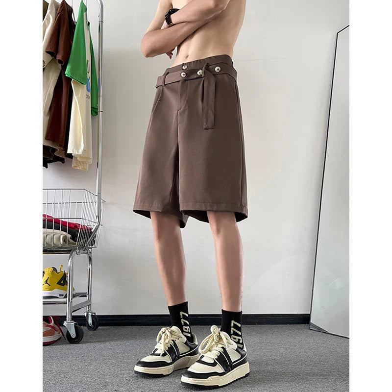 saferido Summer Suit Shorts Men Fashion Social Mens Dress Shorts Korean Loose Casual Suit Shorts Mens Office Formal Shorts Large Size