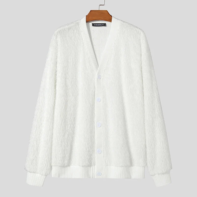 Tops Korean Style New Mens Fashionable Fleece Shirts Soft Comfortable Leisure Streetwear Male Cardigan Blouse S-5XL