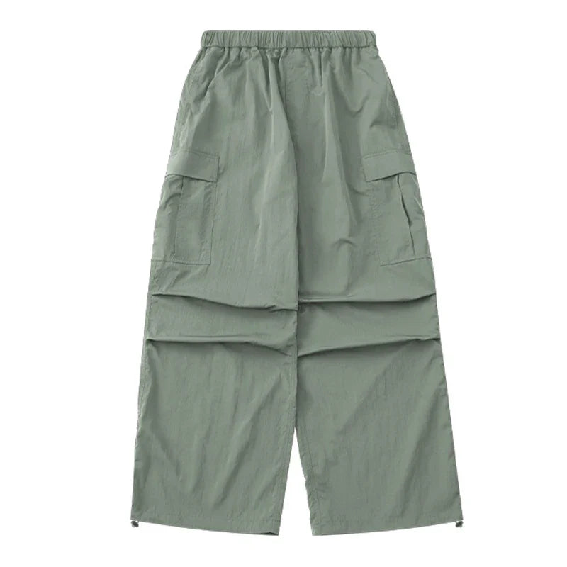 saferido Baggy Cargo Pants Men Green Parachute Wide Leg Trousers Male Black Oversize Loose Casual Streetwear Hip Hop Waterproof