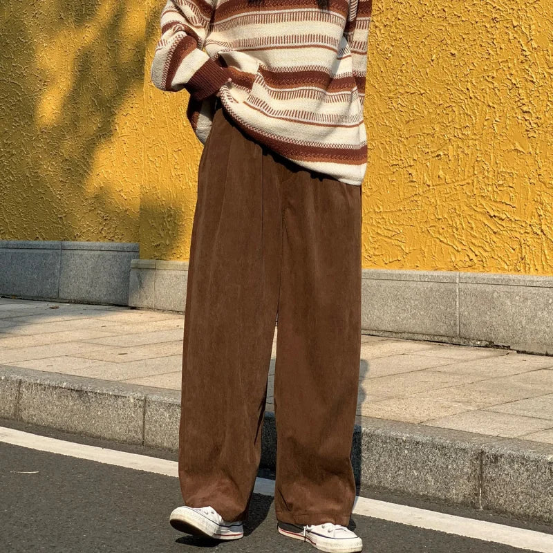 saferido New Baggy Striped Sweatpants For Men Straight-Leg Pants Fashion Hip Hop Streetwear Harajuku Trousers Casual Bottoms Male Clothes