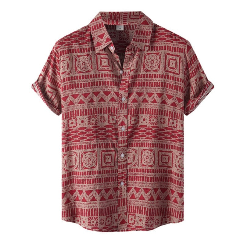 New Hawaiian Men's Casual Beach Style Short Sleeve Breathable Fashion Polo Collar Men's Shirt 3D Printing Oversize Customizable